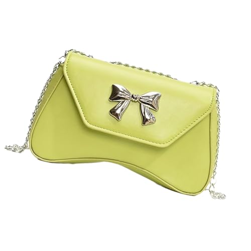 ERRORY Anspruchsvolle Umhängetasche für Damen, PU-Leder, Crossbody-Tasche, Kettenriemen, lässige Handtasche, Unterarmtasche für Damen, grün, One Size von ERRORY