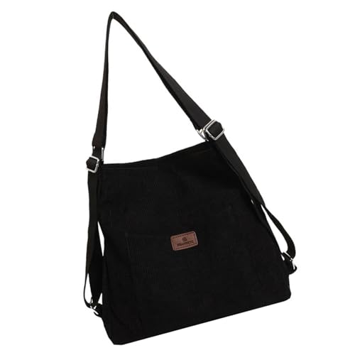 ERRORY Cord-Rucksack, großes Fassungsvermögen, Umhängetasche, Reisetagesrucksack, Schultertasche mit verstellbarem Riemen für verschiedene Anlässe, Herbst-Mode-Accessoires, Schwarz , One Size ERRORY Cord-Rucksack, großes Fassungsvermögen, Umhängetasche, Reisetagesrucksack, Schultertasche mit verstellbarem Riemen für verschiedene Anlässe, Herbst-Mode-Accessoires, Schwarz , One Size von ERRORY