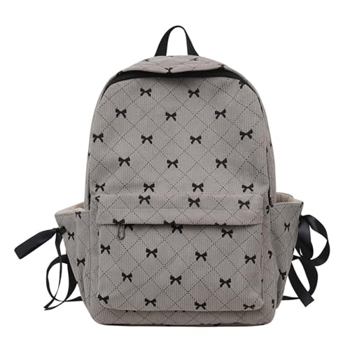 ERRORY Corduroy Bowknot Rucksack für College-Mädchen, weich und bequem, Schultasche, Tagesrucksack für Campus, Shopping und Reiserucksack Damen, grau, One Size ERRORY Corduroy Bowknot Rucksack für College-Mädchen, weich und bequem, Schultasche, Tagesrucksack für Campus, Shopping und Reiserucksack Damen, grau, One Size von ERRORY