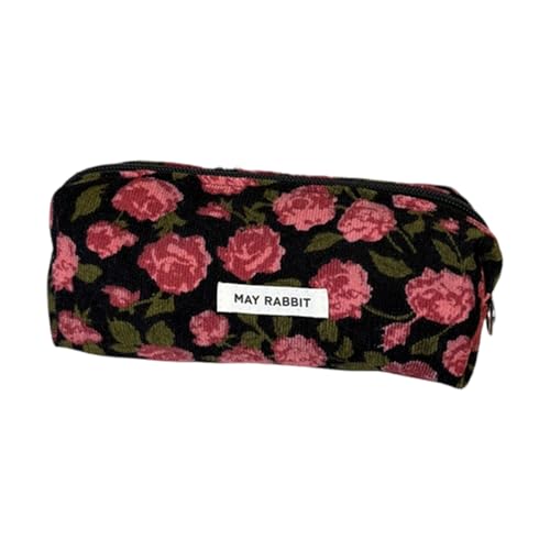 ERRORY Corduroy Kosmetik- und Stift-Aufbewahrungstasche, geräumiges Fach, Studenten, Büro, Essentials, Organizer, Multifunktionaler Cordkoffer, F von ERRORY