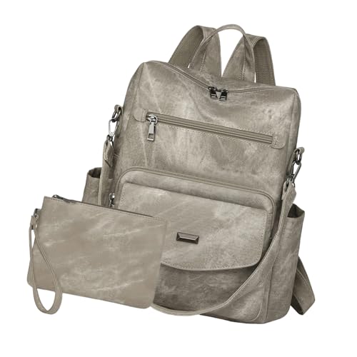 ERRORY Damen-Rucksäcke, Geldbörse, Tasche, PU-Leder, Reiserucksäcke, Geldbörsen für Damen, Schultertaschen, Handtasche, 2 Stück, Damen-Geldbörsen, grau, One Size ERRORY Damen-Rucksäcke, Geldbörse, Tasche, PU-Leder, Reiserucksäcke, Geldbörsen für Damen, Schultertaschen, Handtasche, 2 Stück, Damen-Geldbörsen, grau, One Size von ERRORY