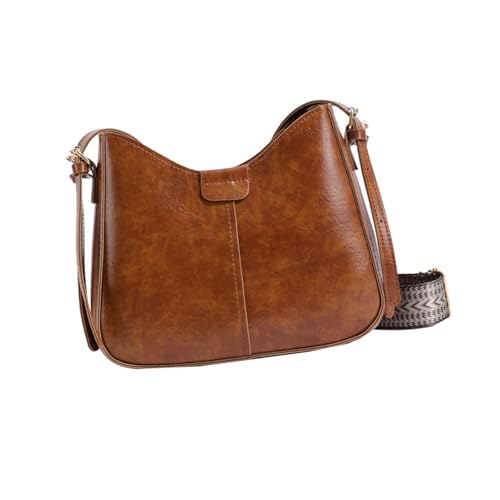 ERRORY Damen-Umhängetasche aus PU-Leder mit geräumigem Innenraum, lässiger Satchel, Geldbörse für den täglichen Gebrauch, breiter Riemen, braun, One Size ERRORY Damen-Umhängetasche aus PU-Leder mit geräumigem Innenraum, lässiger Satchel, Geldbörse für den täglichen Gebrauch, breiter Riemen, braun, One Size von ERRORY