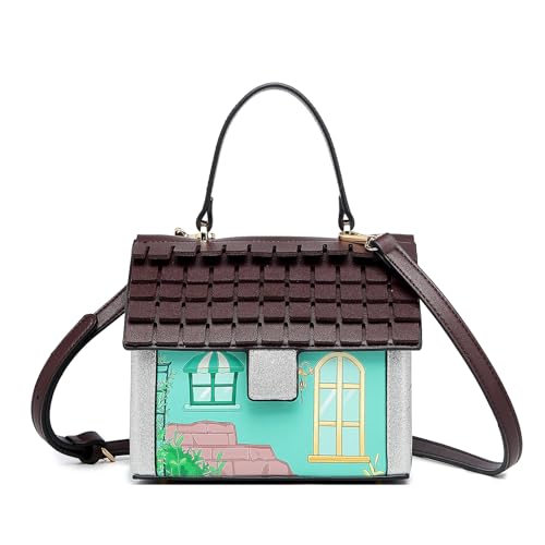 ERRORY Damen Umhängetasche in Weihnachtshaus-Form mit multifunktionalem Riemen PU Schultertaschen lustige Weihnachtsaccessoires Trendsetter Umhängetasche, grün, One Size ERRORY Damen Umhängetasche in Weihnachtshaus-Form mit multifunktionalem Riemen PU Schultertaschen lustige Weihnachtsaccessoires Trendsetter Umhängetasche, grün, One Size von ERRORY