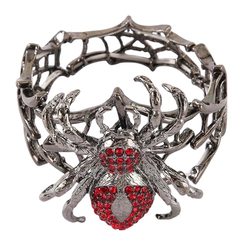 ERRORY Dunkle Gothic-Arachniden-inspirierte, verstellbare Strassverzierung, Armband für Kostümzubehör, Festival, dunkle Gothic-Party, Handgelenkkette, Einheitsgröße, Wie beschrieben von ERRORY