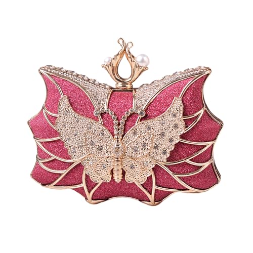 ERRORY Elegante Abendtasche mit Blumen und Schmetterlingen und Strasssteinen, Handtasche, Schultertasche, für Cocktail, Hochzeit und Partys, Brautzubehör, D, One Size ERRORY Elegante Abendtasche mit Blumen und Schmetterlingen und Strasssteinen, Handtasche, Schultertasche, für Cocktail, Hochzeit und Partys, Brautzubehör, D, One Size von ERRORY