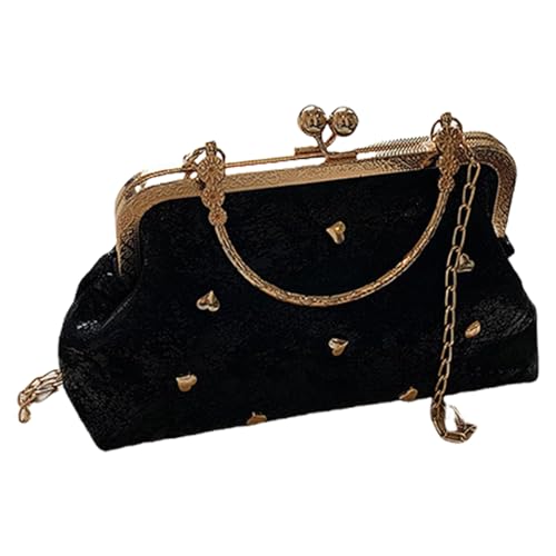 ERRORY Elegante Abendtasche mit Herzmotiv, PU-Leder, Handtasche mit Kette, zarte Schultertaschen, Crossbody-Tasche für Damen, Mehrzweck-Geldbörse, Schwarz , One Size ERRORY Elegante Abendtasche mit Herzmotiv, PU-Leder, Handtasche mit Kette, zarte Schultertaschen, Crossbody-Tasche für Damen, Mehrzweck-Geldbörse, Schwarz , One Size von ERRORY