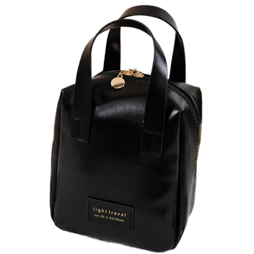 ERRORY Elegante Kosmetiktasche für Damen, Kulturbeutel, mehrlagig, Make-up-Tasche mit viel Platz für Reisen, Kosmetikerinnen, Make-up-Tasche, Elegant Black, One Size von ERRORY