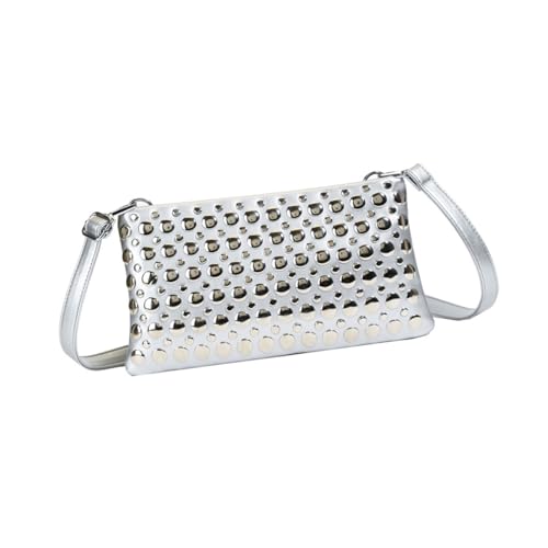 ERRORY Elegante Schultertasche mit Punkten, für Damen, praktische Umhängetasche aus PU-Leder, geeignet für verschiedene Anlässe, trendige Punkt-Nieten, weiß, One Size ERRORY Elegante Schultertasche mit Punkten, für Damen, praktische Umhängetasche aus PU-Leder, geeignet für verschiedene Anlässe, trendige Punkt-Nieten, weiß, One Size von ERRORY