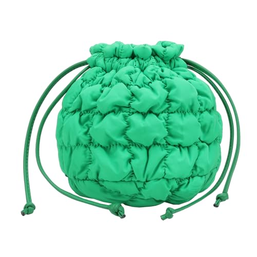 ERRORY Elegante gesteppte Tasche für Damen, Puffer-Eimer-Design mit abnehmbarem Riemen, weiche Polsterung, Schultertaschen für Reisen, Einkaufen, abnehmbarer Riemen, grün, One Size von ERRORY