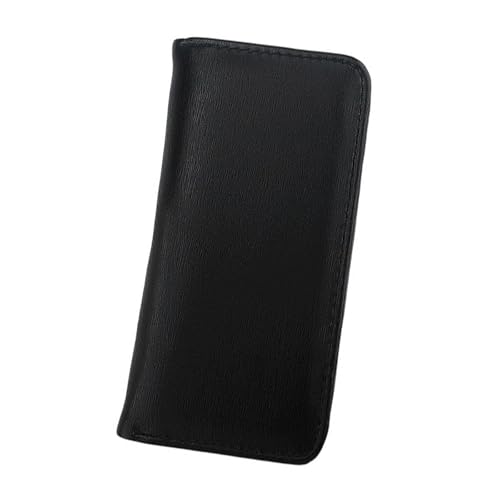 ERRORY Federmäppchen für Füllfederhalter, Leder, 3 Fächer, Reißverschluss, tragbar, für Schule, Büro, Reisen, handgefertigtes Leder-Federmäppchen, Schwarz von ERRORY