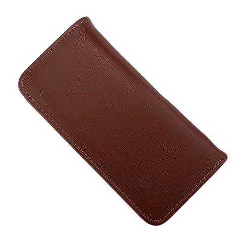 ERRORY Federmäppchen für Füllfederhalter, Leder, 3 Fächer, Reißverschluss, tragbar, für Schule, Büro, Reisen, handgefertigtes Leder-Federmäppchen, helles kaffebraun von ERRORY