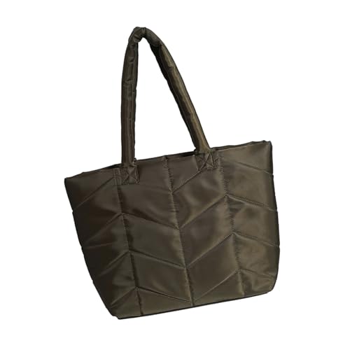 ERRORY Funktionelle Nylon-Schultertasche mit großem Fassungsvermögen, gesteppt, Unterarm-Geldbörse, lässige Handtasche für Schule und Arbeit, Arbeit, Reisen, armee-grün, One Size von ERRORY