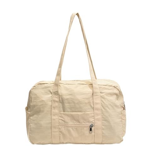 ERRORY Geräumige Nylon-Reise-Umhängetasche mit Reißverschluss für Damen und Herren, koreanische Handtasche, modische Unterarmtaschen, bequemer Rucksack mit einem Riemen, beige, One Size ERRORY Geräumige Nylon-Reise-Umhängetasche mit Reißverschluss für Damen und Herren, koreanische Handtasche, modische Unterarmtaschen, bequemer Rucksack mit einem Riemen, beige, One Size von ERRORY
