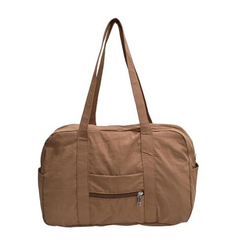 ERRORY Geräumige Nylon-Reise-Umhängetasche mit Reißverschluss für Damen und Herren, koreanische Handtasche, modische Unterarmtaschen, bequemer Rucksack mit einem Riemen, braun, One Size ERRORY Geräumige Nylon-Reise-Umhängetasche mit Reißverschluss für Damen und Herren, koreanische Handtasche, modische Unterarmtaschen, bequemer Rucksack mit einem Riemen, braun, One Size von ERRORY