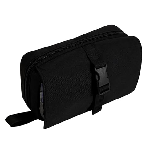 ERRORY Große Kapazität Schreibwaren Aufbewahrungstasche Reißverschlüsse Schreibwaren Aufbewahrungstasche Studenten Multifunktional Fach Federmäppchen Bleistift Container Tasche, Schwarz von ERRORY