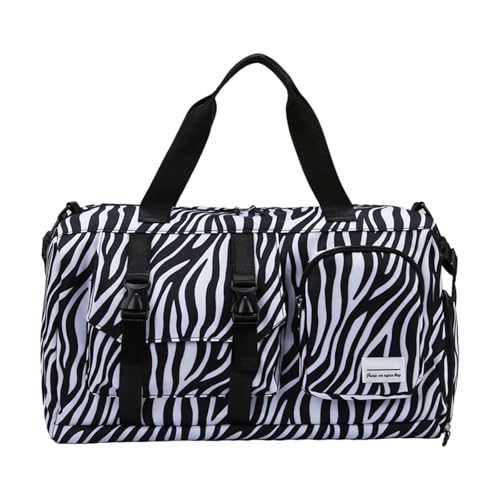 ERRORY Große Reise-Turntasche mit Kuh-Leopardenmuster, mehrere Taschen, Aufbewahrungsbeutel aus Oxford-Stoff, für Workout, Reisen, Schwimmen, unverzichtbar, stilvoll, für Damen und Herren, Schwarz ERRORY Große Reise-Turntasche mit Kuh-Leopardenmuster, mehrere Taschen, Aufbewahrungsbeutel aus Oxford-Stoff, für Workout, Reisen, Schwimmen, unverzichtbar, stilvoll, für Damen und Herren, Schwarz von ERRORY