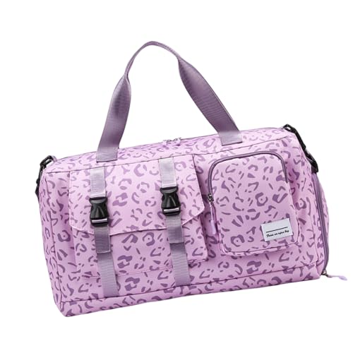 ERRORY Große Reise-Turntasche mit Kuh-Leopardenmuster, mehrere Taschen, Aufbewahrungsbeutel aus Oxford-Stoff, für Workout, Reisen, Schwimmen, unverzichtbar, stilvoll, für Damen und Herren, violett ERRORY Große Reise-Turntasche mit Kuh-Leopardenmuster, mehrere Taschen, Aufbewahrungsbeutel aus Oxford-Stoff, für Workout, Reisen, Schwimmen, unverzichtbar, stilvoll, für Damen und Herren, violett von ERRORY