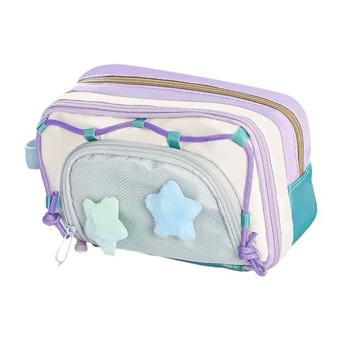 ERRORY Großes Federmäppchen mit mehreren Fächern, hohe Kapazität, Stiftebeutel, Reise-Make-up-Tasche für Büro, Schulbedarf, trendige Cartoon-Bleistifttaschen für Teenager, a von ERRORY