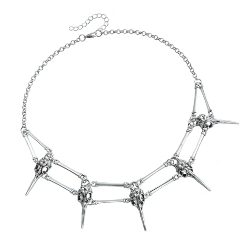 ERRORY Halskette mit Totenkopf-Anhänger im Vintage-Stil, Gothic-Stil, symbolisiert Geheimnis und Kraft, verstellbare Halskette für einzigartige Mode-Enthusiasten, Legierung, Gothic-Anhänger von ERRORY