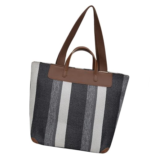 ERRORY Handtasche mit großem Fassungsvermögen für Damen und Mädchen, kontrastfarbene Schultertasche, modisch, gestreift, Unterarmtasche, Griff oben, Achselhöhle, große Kapazität, Schultergriff für von ERRORY
