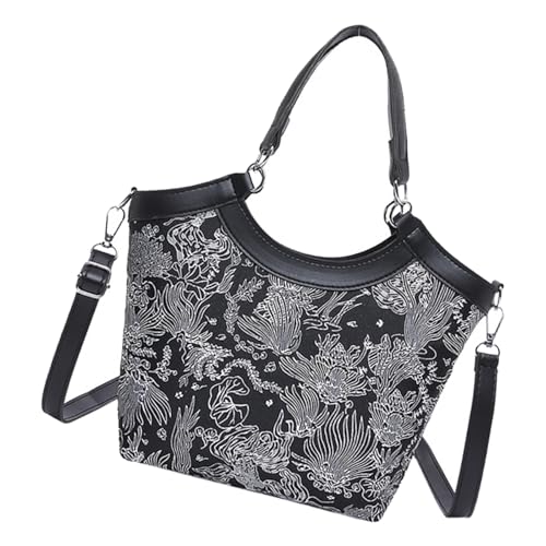 ERRORY Hobos Kleine Eimertasche für Damen, Umhängetasche mit abnehmbarem Riemen, trendige Schultertaschen, Tragegriff oben, Geschenke, kleine Crossbody-Taschen für Damen, Schwarz , One Size von ERRORY