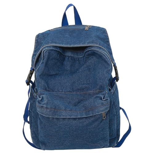 ERRORY Jeans-Rucksack für Damen, geräumige Schultasche für Bücher und Zubehör, mit bequemem Riemen, lässiger Tagesrucksack, Laptoptasche, Arbeitsrucksack, marineblau, One Size ERRORY Jeans-Rucksack für Damen, geräumige Schultasche für Bücher und Zubehör, mit bequemem Riemen, lässiger Tagesrucksack, Laptoptasche, Arbeitsrucksack, marineblau, One Size von ERRORY
