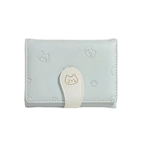 ERRORY Kompakte Geldbörse für Damen, PU-Leder, Kreditkartenetui, großes Fassungsvermögen, Clutch, dreifach gefaltete Geldbörsen, Damengeldbeutel, Geldtasche für Damen, blau, Mass Beauty von ERRORY