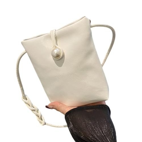 ERRORY Kompakte Handytasche, PU-Leder, modische Umhängetasche, geflochtenes Riemen, für Studenten und Pendler, modische Studententasche, weiß, One Size ERRORY Kompakte Handytasche, PU-Leder, modische Umhängetasche, geflochtenes Riemen, für Studenten und Pendler, modische Studententasche, weiß, One Size von ERRORY