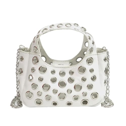 ERRORY Kreative Umhängetasche für Damen, Pendler, Kette, Messenger, hohle Nieten, Schulter für Reisen, den täglichen Gebrauch, kreative Handtasche für Frauen, Crossbody, hohle Nieten, Schultertasche ERRORY Kreative Umhängetasche für Damen, Pendler, Kette, Messenger, hohle Nieten, Schulter für Reisen, den täglichen Gebrauch, kreative Handtasche für Frauen, Crossbody, hohle Nieten, Schultertasche von ERRORY