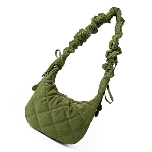 ERRORY Lässige gesteppte Schultertasche für den täglichen Gebrauch, Reisen und Einkaufen, Unisex, plissiert, Umhängetasche, trendig, praktisch, grün, One Size ERRORY Lässige gesteppte Schultertasche für den täglichen Gebrauch, Reisen und Einkaufen, Unisex, plissiert, Umhängetasche, trendig, praktisch, grün, One Size von ERRORY