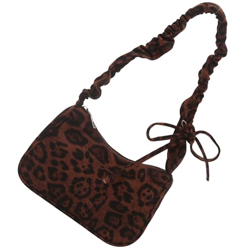 ERRORY Leopardenmuster Unterarmtasche für Damen Herbst Winter Schultertasche Retro Achsel Einkaufen Trendy Handtasche Herbst Winter Schulter für Frauen Trendy Achsel Leopardenmuster Handtasche, braun von ERRORY