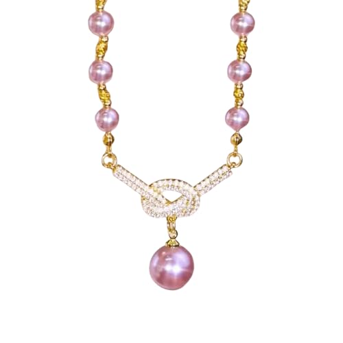 ERRORY Luxuriöse Kunstperlen, Braut-Halskette, verstellbare Länge, Kette für Frauen, Geschenk, Hochzeitstag, Feier, Knoten-Anhänger, Halskette für Damen, Einheitsgröße, Wie beschrieben, 1 ERRORY Luxuriöse Kunstperlen, Braut-Halskette, verstellbare Länge, Kette für Frauen, Geschenk, Hochzeitstag, Feier, Knoten-Anhänger, Halskette für Damen, Einheitsgröße, Wie beschrieben, 1 von ERRORY