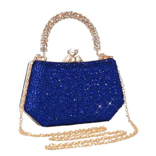 ERRORY Luxuriöse Party-Abendtasche mit Strass-Details, Umhängetasche, Schultertasche für gesellschaftliche Zusammenkünfte und Abendessen, blau, One Size ERRORY Luxuriöse Party-Abendtasche mit Strass-Details, Umhängetasche, Schultertasche für gesellschaftliche Zusammenkünfte und Abendessen, blau, One Size von ERRORY