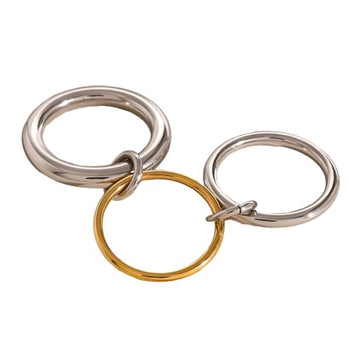 ERRORY Moderne, bunte Ringe mit drei Kreolen für Mode-Enthusiasten, bequem, verstellbar, trendiges Partyzubehör, Jugendmode von ERRORY