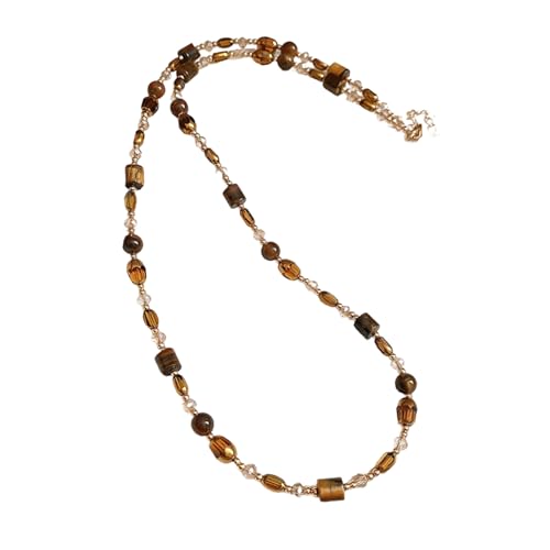 ERRORY Moderne Halskette mit Sonnenanhänger, Schlüsselbeinkette mit Edelstahlkette und Naturstein-Details, Einheitsgröße, Wie beschrieben, Wie beschrieben von ERRORY