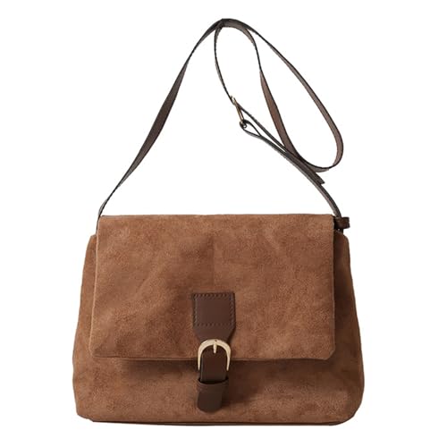 ERRORY Moderne Umhängetasche aus PU-Leder und verstellbarem Riemen, Schultertasche für den täglichen Pendler oder Reisen, modische Tasche, braun, One Size von ERRORY