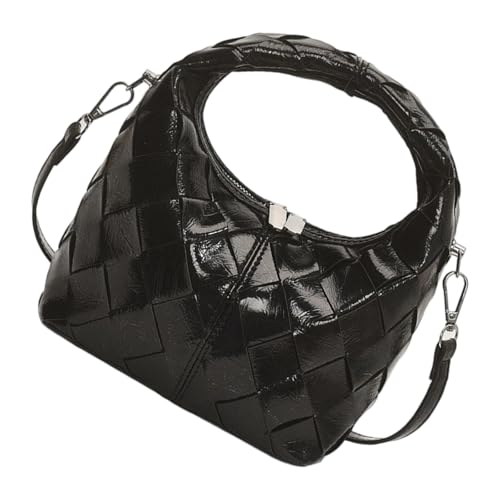 ERRORY Moderne geometrische Designs, leichte Umhängetasche, gewebt, Handwerk, geräumiger Innenraum für professionelle Frauen, den täglichen Gebrauch, elegante Steppnähte, Bürohandtasche, Schwarz , One von ERRORY