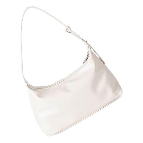 ERRORY Moderne gewachste PU-Umhängetasche, leichte Unterarm-Geldbörse, Mehrzweck-Handtasche mit strukturiertem Innendesign, koreanisches gewachstes PU-Leder, weiß, One Size von ERRORY