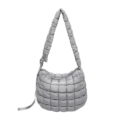 ERRORY Modische, leichte Schultertasche mit gestepptem, gepolstertem Mehrzweck-Reißverschluss, Puffer-Unterarm-Handtasche für Damen, Reisen, Einkaufen, Arbeit, Geldbörse, grau, One Size ERRORY Modische, leichte Schultertasche mit gestepptem, gepolstertem Mehrzweck-Reißverschluss, Puffer-Unterarm-Handtasche für Damen, Reisen, Einkaufen, Arbeit, Geldbörse, grau, One Size von ERRORY