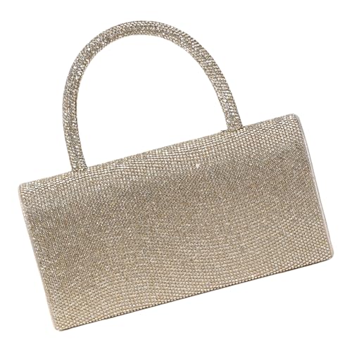 ERRORY Modische Abendtasche mit Strasssteinen und Kette für Damen, glitzernde Party-Umhängetasche, Umhängetasche, Handtasche, Strass-Handtasche, champagnerfarben, One Size von ERRORY