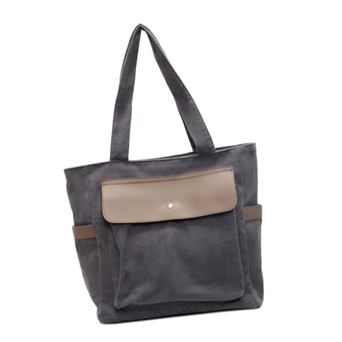 ERRORY Modische Cordtasche, leichte Schultertaschen mit geräumigen Fächern, Unterarm-Geldbörse, Handtasche für Studenten, Büro, Pendler, grau, One Size ERRORY Modische Cordtasche, leichte Schultertaschen mit geräumigen Fächern, Unterarm-Geldbörse, Handtasche für Studenten, Büro, Pendler, grau, One Size von ERRORY