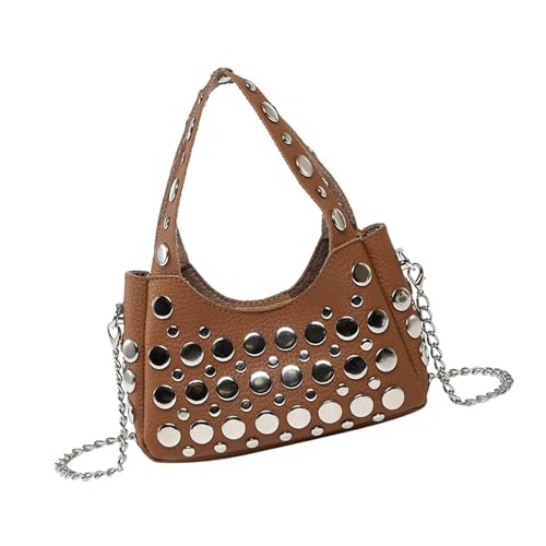 ERRORY Modische Schultertasche mit Sternen, für Damen, multifunktionale Handtasche mit abnehmbarem Riemen, für Büro, Uni, Reisen, Damenhandtasche, braun, One Size von ERRORY