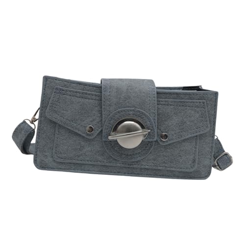 ERRORY Modische Umhängetasche für Damen, PU-Leder, Umhängetasche, verstellbarer Riemen, lässige Handtasche, Umhängetasche, blau, One Size von ERRORY