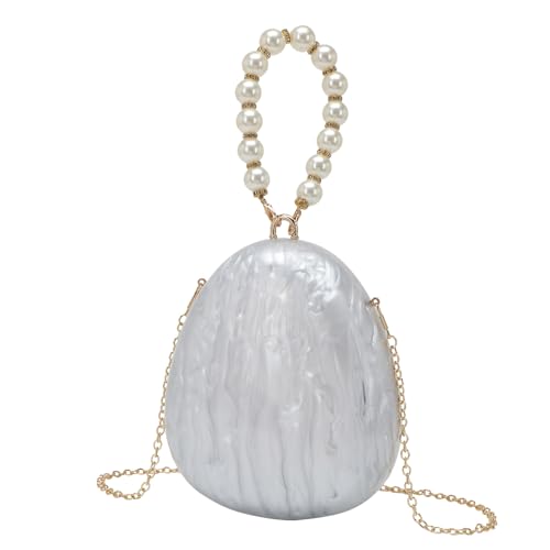 ERRORY Modische Umhängetasche mit Kettenriemen, Abendtasche für Damen, Acryl, Handtasche für Partys und Feiern, Ketten-Clutch, weiß, One Size ERRORY Modische Umhängetasche mit Kettenriemen, Abendtasche für Damen, Acryl, Handtasche für Partys und Feiern, Ketten-Clutch, weiß, One Size von ERRORY