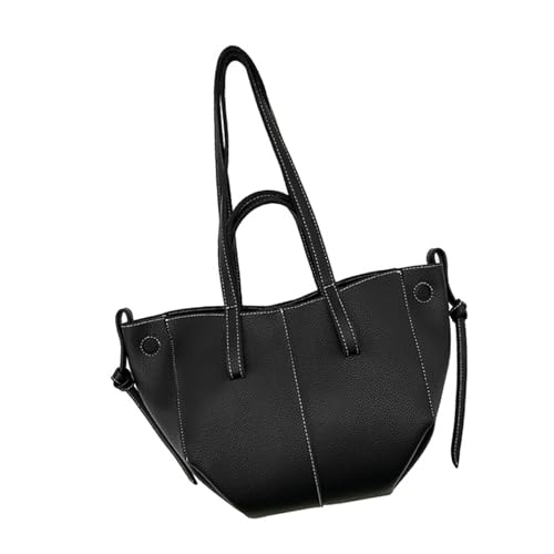 ERRORY Modische Unterarm-Umhängetasche, großes Fassungsvermögen, PU-Leder, Pendler und Einkaufstasche mit Tragegriff oben, für koreanische Damenhandtasche, Schwarz , One Size von ERRORY