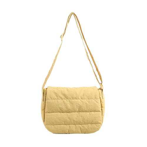 ERRORY Modische Unterarmtaschen, Pufferhandtaschen, Daunen, Baumwolle, Handytaschen mit Crossbody-Gurt für trendige Outfits, weich gepolsterte Tasche, gelb, One Size von ERRORY