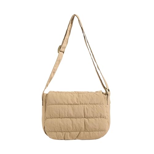 ERRORY Modische Unterarmtaschen, Pufferhandtaschen, Daunen, Baumwolle, Handytaschen mit Crossbody-Gurt für trendige Outfits, weich gepolsterte Tasche, khaki, One Size von ERRORY