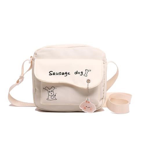 ERRORY Modische kleine Umhängetasche für Damen, koreanische Ästhetik, Umhängetasche, Geldbörse mit Anhänger, Charm, für lässige Ausflüge, lässige Schultertasche, weiß, One Size ERRORY Modische kleine Umhängetasche für Damen, koreanische Ästhetik, Umhängetasche, Geldbörse mit Anhänger, Charm, für lässige Ausflüge, lässige Schultertasche, weiß, One Size von ERRORY