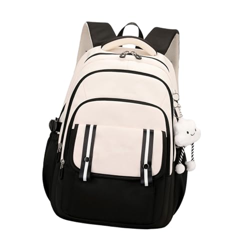 ERRORY Modischer Nylon-Rucksack für Teenager, Mädchen, einfache Reise- und Schultasche mit geräumigem Innenraum, lässiger Tagesrucksack, Büro-Rucksack, Schwarz , One Size ERRORY Modischer Nylon-Rucksack für Teenager, Mädchen, einfache Reise- und Schultasche mit geräumigem Innenraum, lässiger Tagesrucksack, Büro-Rucksack, Schwarz , One Size von ERRORY
