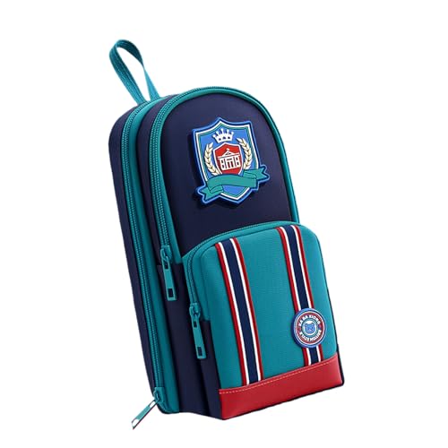 ERRORY Multifunktionales Federmäppchen, wasserabweisend, große Kapazität, Stiftebeutel, Organizer-Tasche für Schüler, Schulbedarf, große Kapazität, Oxford-Stoffetui, blau von ERRORY